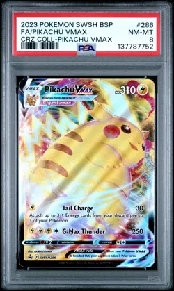 2023 POKEMON SWSH BLACK STAR PROMO #286 FULL ART/PIKACHU VMAX - PSA 8 (NM-MT) - Image 1