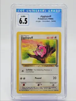 JIGGLYPUFF 1999 POKEMON JUNGLE UNLIMITED COMMON 54/64 CGC 6.5 Q5650 - Image 1