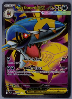 Mega Sharpedo ex Ultra Rare ME02: Phantasmal Flames 113/094 NM - Pokemon TCG - Image 1