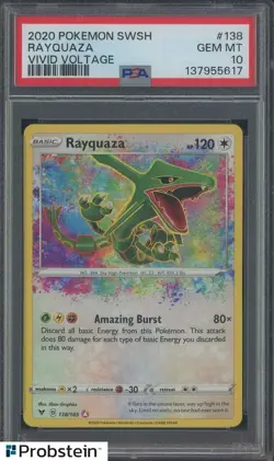 2020 Pokemon SWSH Vivid Voltage #138 Rayquaza PSA 10 GEM MINT - Image 1