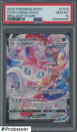 2022 Pokemon SWSH Brilliant Stars #TG15 FA/ Sylveon VMAX PSA 10 GEM MINT - Image 1
