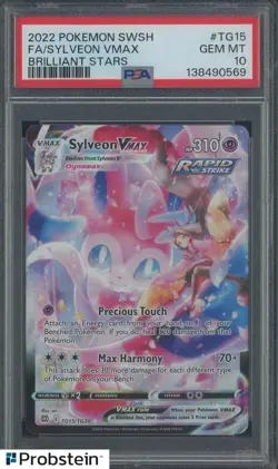 2022 Pokemon SWSH Brilliant Stars #TG15 FA/ Sylveon VMAX PSA 10 - Image 1