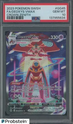2023 Pokemon SWSH Crown Zenith #GG45 FA/ Deoxys VMAX PSA 10 GEM MINT - Image 1