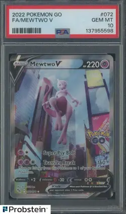2022 Pokemon GO #072 FA/ Mewtwo V PSA 10 GEM MINT - Image 1