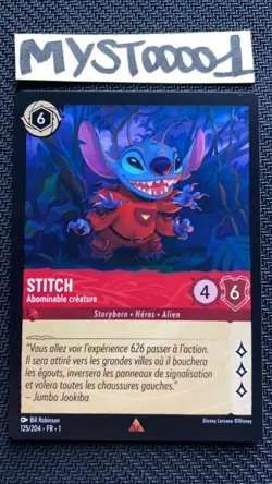 Carte Lorcana Disney TCG Stitch 125/204 Rare Chapitre 1 Francais Neuf - Image 1