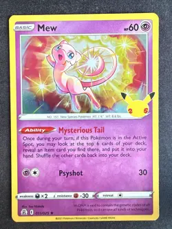 MEW 011/025 CEL CELEBRATIONS POKEMON CARD TCG LP 2021 HOLO - Image 2