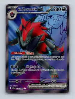 N's Zoroark ex 175 2025 Pokemon Journey Together Full Art Ultra Rare Card NM+ a - Image 1