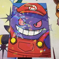 Cracked Ice Holo Gengar Mario Database Non-TCG Pokemon Card - Image 1