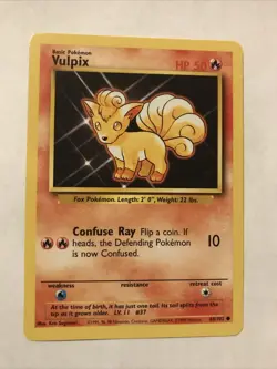 Pokemon TCG Vulpix Base Set 68/102 Regular Unlimited Common Card - Image 1