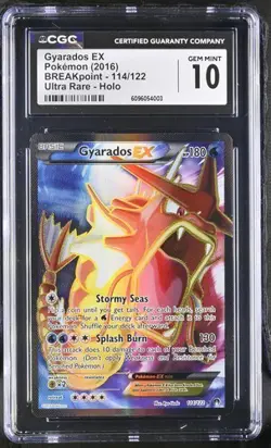 CGC 10 GEM MINT Gyarados EX 114/122 Holo Full Art Pokemon 2016 XY BREAKpoint - Image 1
