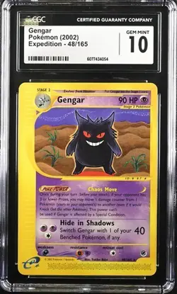 CGC 10 GEM MINT Gengar 48/165 Pokemon 2002 Expedition Base Pop 45 - Image 1
