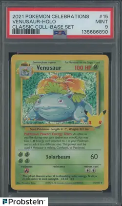 2021 Pokemon Celebrations Classic Coll #15 Venusaur Holo PSA 9 MINT - Image 1
