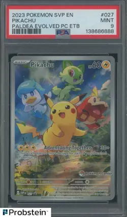 2023 Pokemon SVP EN Paldea Evolved Pokemon Center #027 Pikachu PSA 9 - Image 1