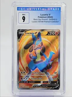 LUCARIO V 2022 POKEMON VSTAR PREMIUM COLLECTION BSP #SWSH213 CGC 9 Q5650 - Image 1