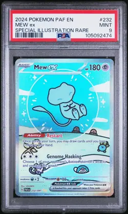 2024 POKEMON PAF EN-PALDEAN FATES SPECIAL ILLUSTRATION RARE #232 MEW EX PSA 9 - Image 1
