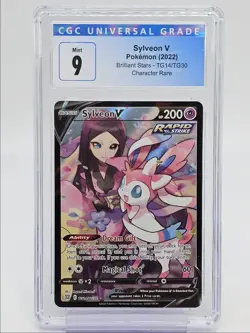 SYLVEON V 2022 POKEMON BRILLIANT STARS CHARACTER RARE TG14/TG30 CGC 9 Q5650 - Image 1