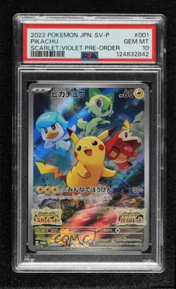 Pikachu (S/V Pre-Order) Japanese Pokemon Scarlet & Violet (SV-P) PSA 10 GEM MT - Image 1