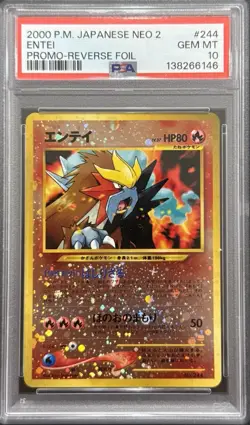 2000 PSA 10 POKEMON JAPANESE NEO 2 PROMO REVERSE HOLO ENTEI #244 🔥 - Image 1