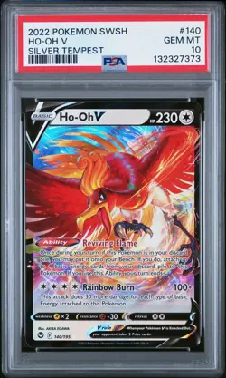 7373 Ho-Oh V 2022 Pokemon Sword & Shield Silver Tempest #140 Holo PSA 10 - Image 1