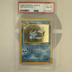 Pokemon 1999 Jungle Vaporeon Holo #12 PSA 8 - Image 1