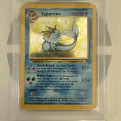 Pokemon 1999 Jungle Vaporeon Holo #12 PSA 8 - Image 4