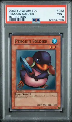 2003 Yu-Gi-Oh! Penguin Soldier Starter Deck: Joey SDJ 1st Edition Super PSA 9 - Image 1