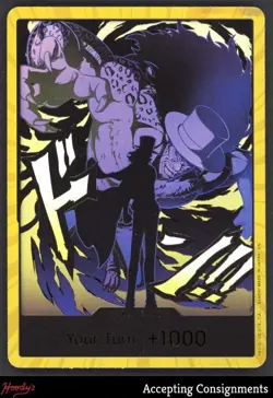 2025 One Piece Premium Booster Vol. 2 Gold Foil DON!! Card Rob Lucci ALT ART - Image 1