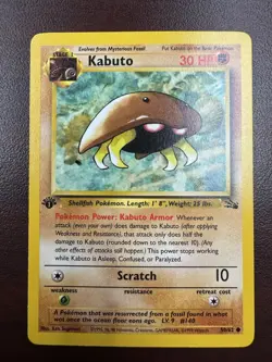 KABUTO 50/62 Fossil 1st EDITION common Pokemon TCG card LP+ - Image 1
