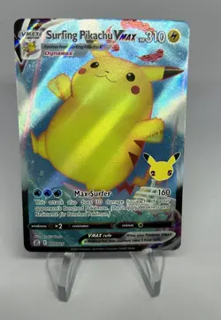 Surfing Pikachu VMAX 009/025 NM Celebrations Ultra Rare Holo Pokemon TCG Card - Image 1