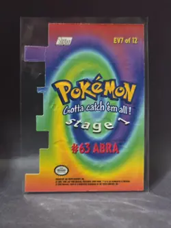 Pokemon TV Series 2 Topps - Die-Cut Embossed Chase Card #63 Abra EV7 - Image 2