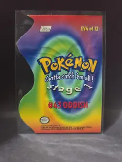 NM/VLP! Oddish #43 EV4 of 12 - Embossed Diecut WHITE LOGO - Topps Pokemon Card - Image 2