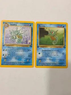 Pokemon TCG Horsea & Seadra 2 Card Evolution Lot WOTC 1999 1st Edition Seadra - Image 1