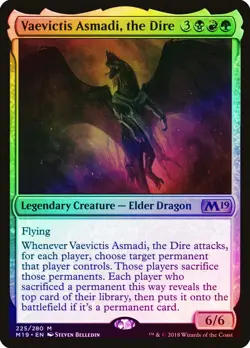 Vaevictis Asmadi, the Dire FOIL Core Set 2019 / M19 HEAVILY PLD CARD ABUGames - Image 1