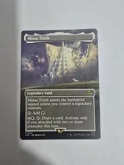 Minas Tirith 341: Borderless Legendary Land Rare Universes Beyond MTG Card - Image 1