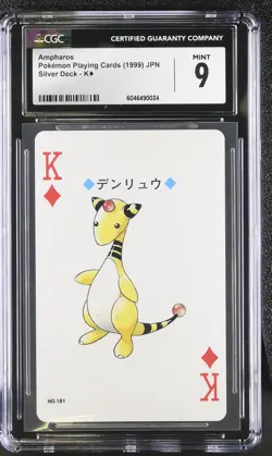 Ampharos King of Diamonds Silver Deck Pokemon Playing Cards Jpn CGC 9 Mint - Image 1