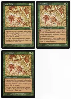 Vine Dryad x3 3x 1999 Mercadian Masques Green Rare Creature MTG LP AZ3 - Image 1