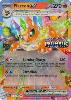Flareon ex - 014/131 (Prismatic Evolutions Stamp) Promo NM Holofoil Pokemon - Image 1