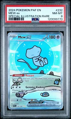 2024 POKEMON PAF EN-PALDEAN FATES SPECIAL ILLUSTRATION RARE #232 MEW EX PSA 8 - Image 1