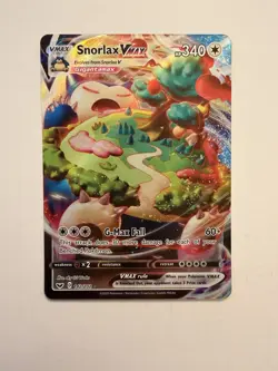 Pokemon TCG Snorlax VMAX 142/202 Full Art Ultra Rare Holo Sword & Shield 340HP - Image 1