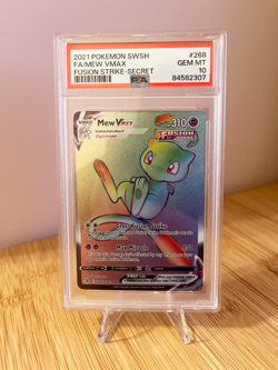 2021 Pokemon SWSH Fusion Strike#268 Mew Vmax Full Art Secret Rare PSA 10 - Image 1