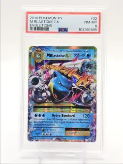 M BLASTOISE EX 2016 POKEMON XY EVOLUTIONS RARE 22/108 PSA 8 Q0004 - Image 1