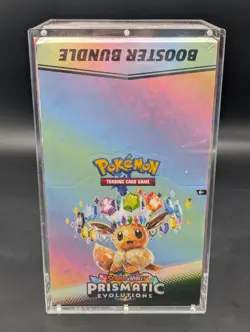 Pokemon SV8.5 Prismatic Evolutions Sealed Booster Bundle Display W/Acrylic Case - Image 1