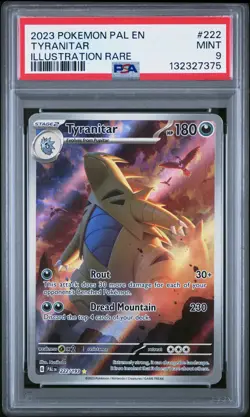132327375 Tyranitar 2023 Pokemon Scarlet & Violet Paldea Evolved #222 PSA 9 - Image 1
