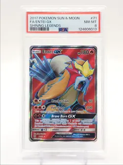 ENTEI GX 2017 POKEMON SUN & MOON SHINING LEGENDS RARE 71/73 PSA 8 Q0004 - Image 1