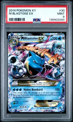 2014 POKEMON XY #30 M BLASTOISE EX PSA 9 - Image 1