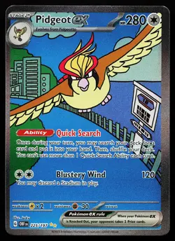 Pidgeot ex 225/197 Holo Special Illustration Rare Obsidian Flames Pokemon Card - Image 1