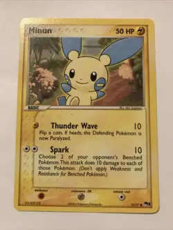 Minun - 12/17 - Pokemon Card Pop Series 1 Promo Common - NM - Image 1