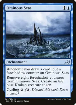Ominous Seas 61 IKO Ikoria MTG Blue Enchantment Uncommon Proce Cycling NM - Image 1