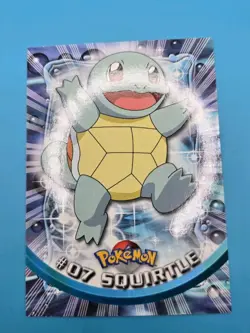 1999 Topps Pokemon Blue Logo TV Animation Edition Squirtle #07 NM - Image 1
