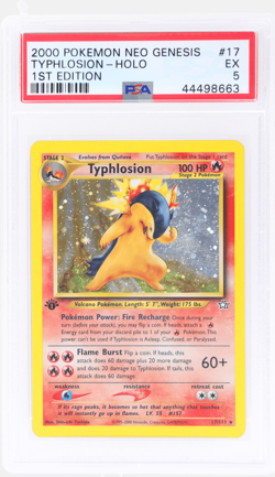 2000 Pokemon Neo Genesis Typhlosion 1st Edition Holo #17 PSA 5 - Image 1